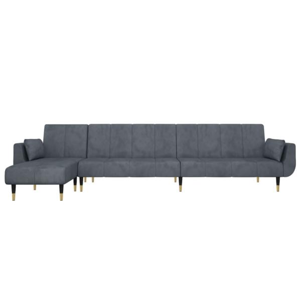 Schlafsofa in L-Form Dunkelgrau 275x140x70 cm Samt