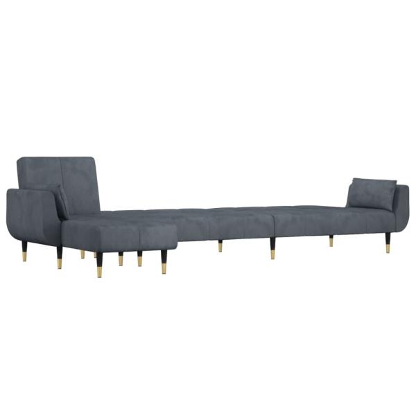 Schlafsofa in L-Form Dunkelgrau 275x140x70 cm Samt