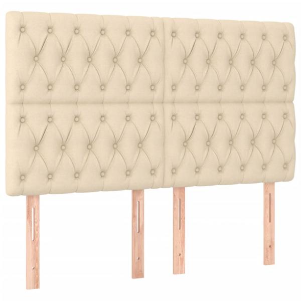 Boxspringbett mit Matratze Creme 160x200 cm Stoff