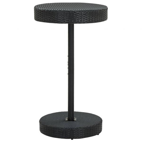 3-tlg. Gartenbar-Set Poly Rattan Schwarz