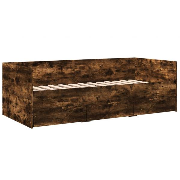 Tagesbett mit Schubladen Räuchereiche 100x200 cm Holzwerkstoff
