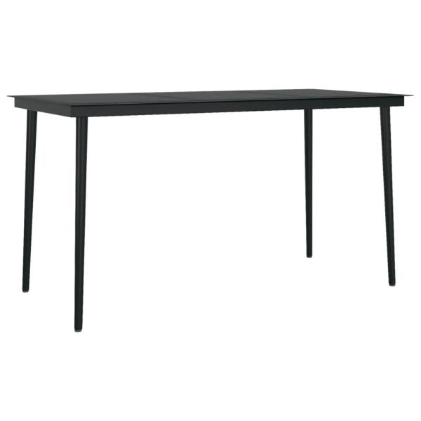5-tlg. Garten-Essgruppe mit Kissen Schwarz Poly Rattan