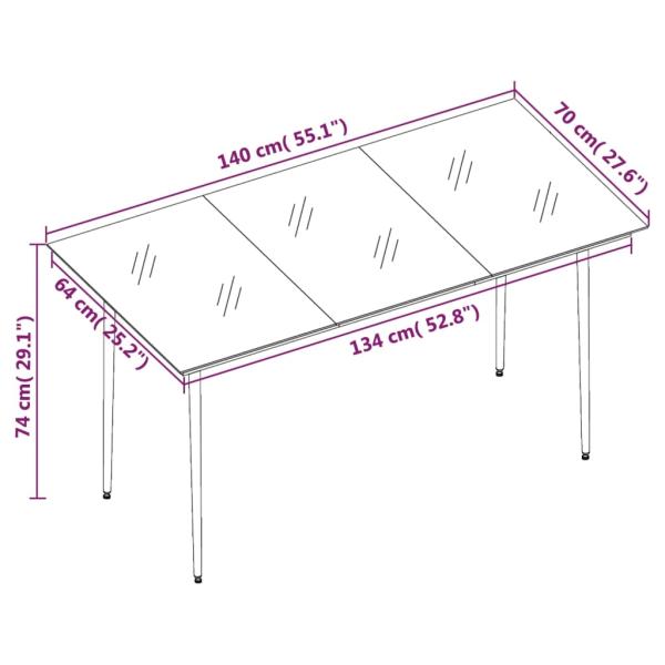 5-tlg. Garten-Essgruppe mit Kissen Schwarz Poly Rattan