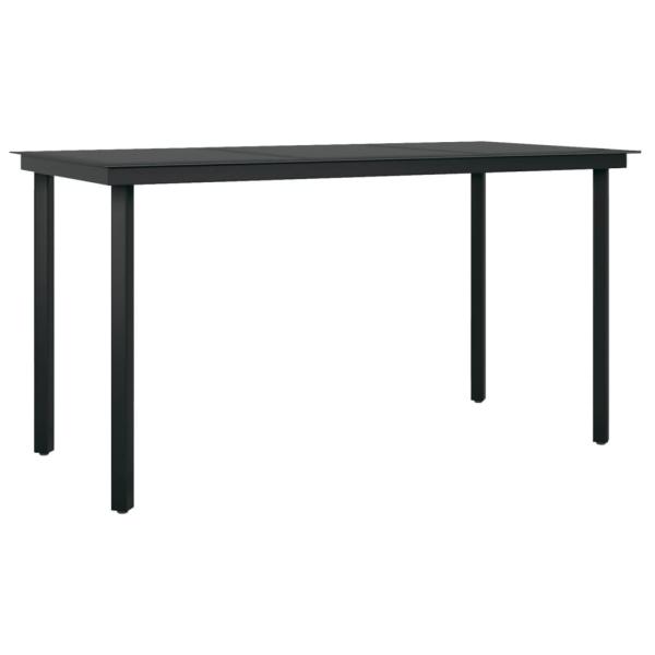5-tlg. Garten-Essgruppe mit Kissen Schwarz Poly Rattan