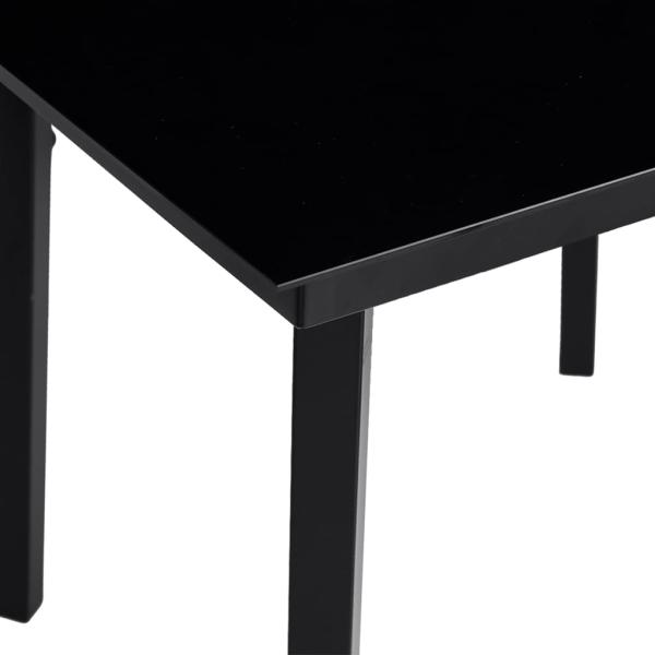 5-tlg. Garten-Essgruppe mit Kissen Schwarz Poly Rattan