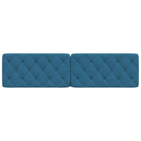 Kopfteil-Kissen Blau 200 cm Samt