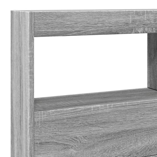 LED-Kopfteil mit Ablage Grau Sonoma 140x17x102 cm