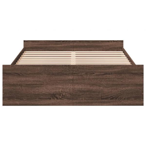 Bettgestell mit Schubladen Braun Eichen-Optik 135x190 cm