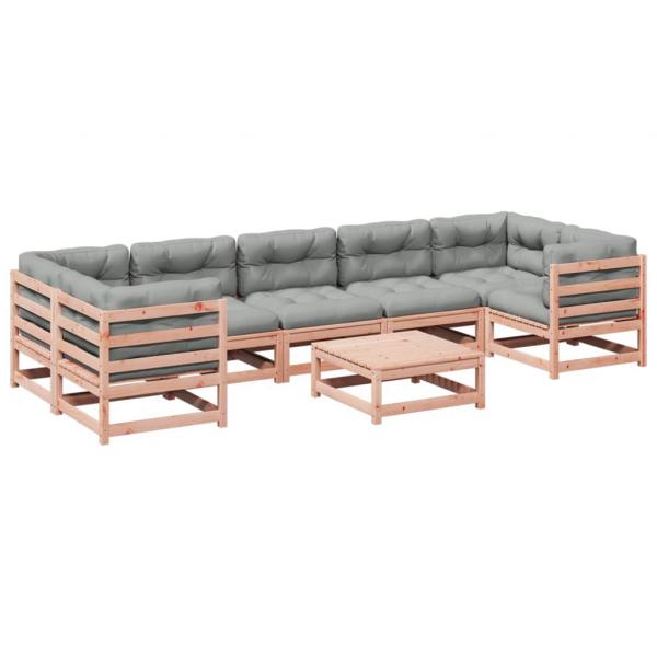 8-tlg. Garten-Sofagarnitur mit Kissen Massivholz Douglasie
