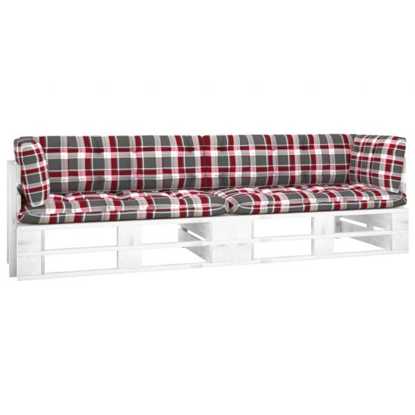 ARDEBO.de - 2-Sitzer-Palettensofa Weiß Imprägniertes Kiefernholz
