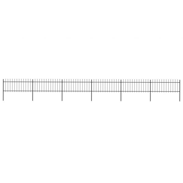ARDEBO.de - Gartenzaun mit Speerspitzen Stahl 10,2 x 0,8 m Schwarz