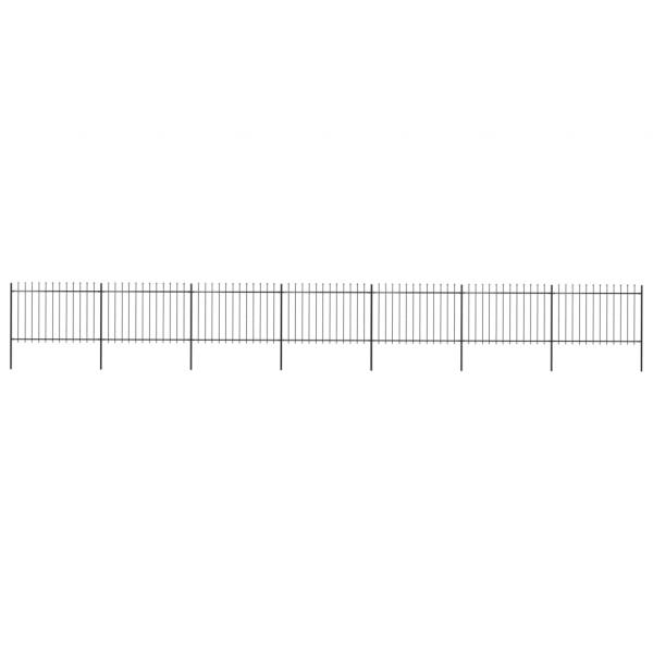 ARDEBO.de - Gartenzaun mit Speerspitzen Stahl 11,9 x 1,2 m Schwarz