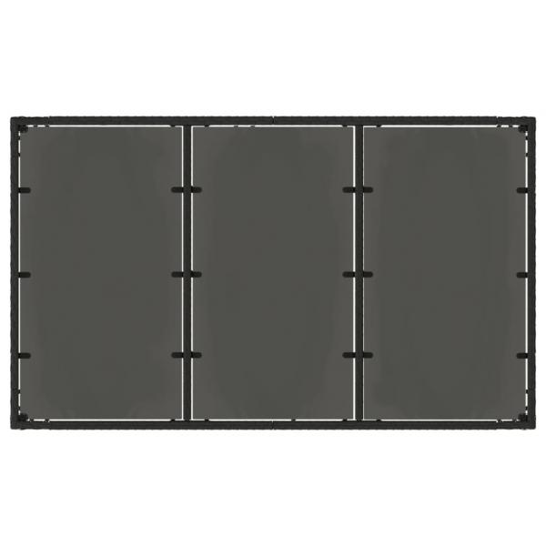 Gartentisch mit Glasplatte Schwarz 150x90x75 cm Poly Rattan