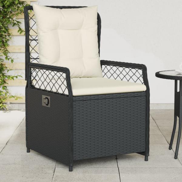 ARDEBO.de - Gartensessel 2 Stk. Verstellbar Schwarz Poly Rattan