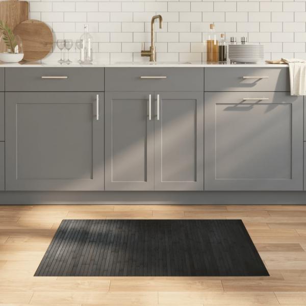 ARDEBO.de - Teppich Rechteckig Grau 70x100 cm Bambus