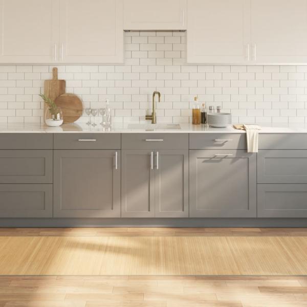 ARDEBO.de - Teppich Rechteckig Hell Natur 80x300 cm Bambus