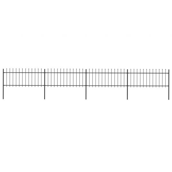 ARDEBO.de - Gartenzaun mit Speerspitzen Stahl 6,8 x 0,8 m Schwarz