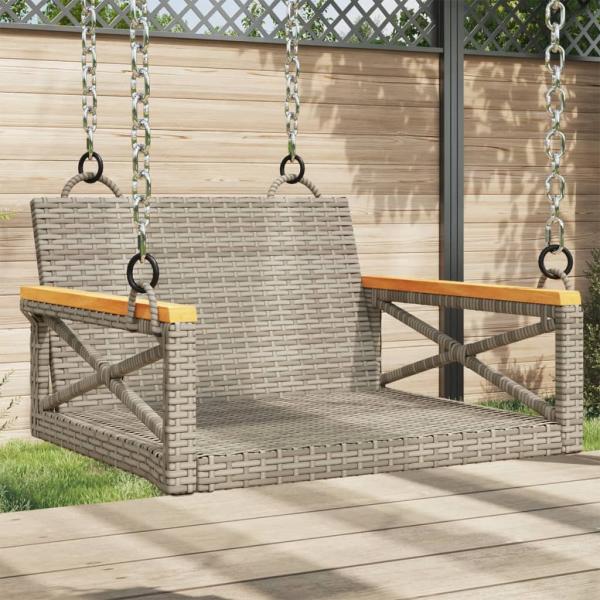ARDEBO.de - Hängesessel Grau 63x62x40 cm Poly Rattan
