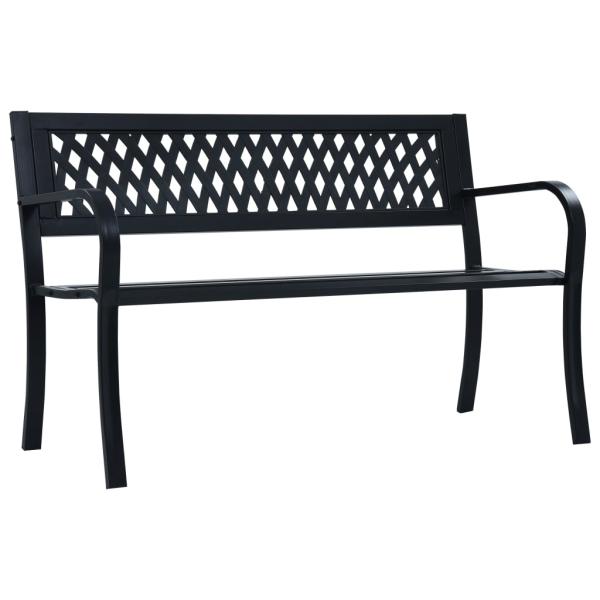 ARDEBO.de - Gartenbank Schwarz 120 cm Stahl