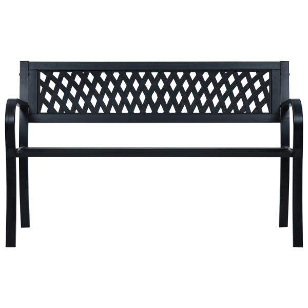 Gartenbank Schwarz 120 cm Stahl