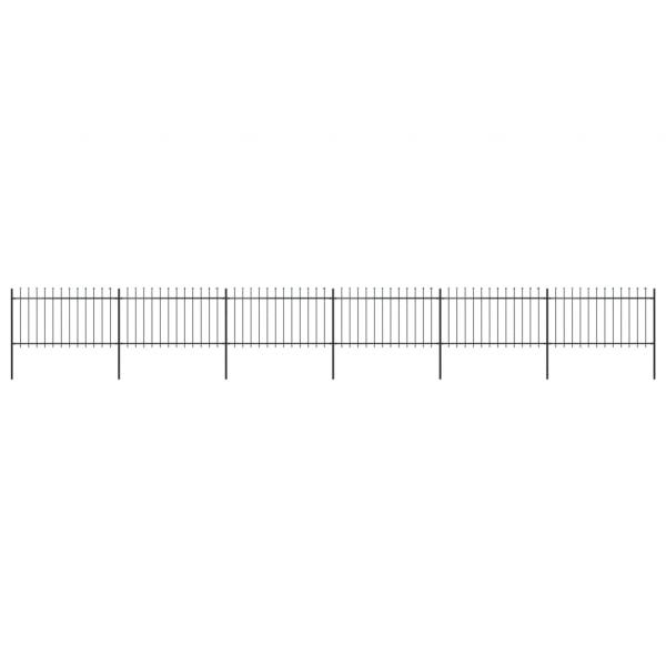 ARDEBO.de - Gartenzaun mit Speerspitzen Stahl 10,2 x 1 m Schwarz