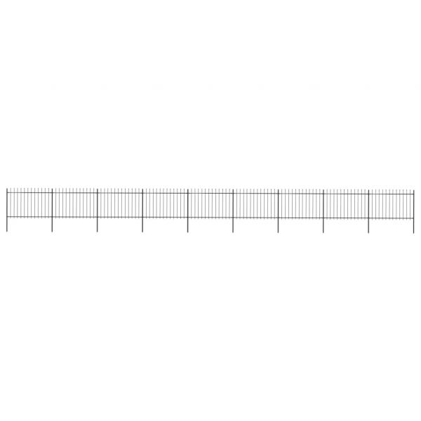 ARDEBO.de - Gartenzaun mit Speerspitzen Stahl 15,3 x 1,2 m Schwarz