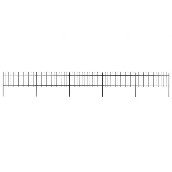ARDEBO.de - Gartenzaun mit Speerspitzen Stahl 8,5 x 0,8 m Schwarz