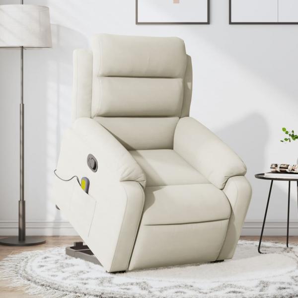 ARDEBO.de - Massagesessel mit Aufstehhilfe Creme Samt