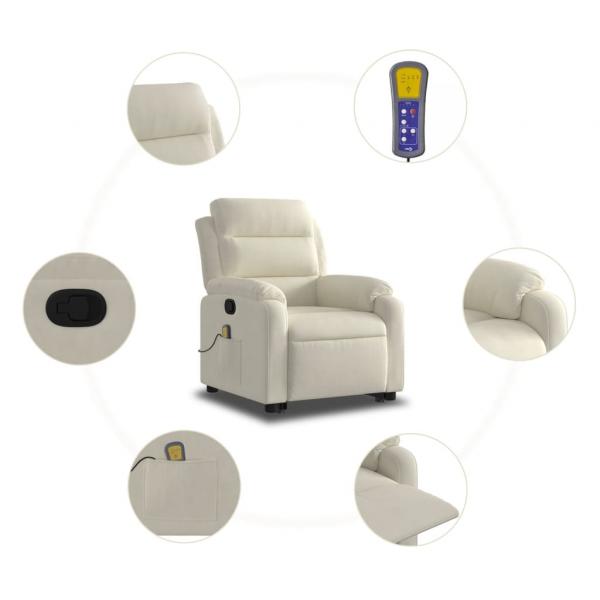 Massagesessel mit Aufstehhilfe Creme Samt