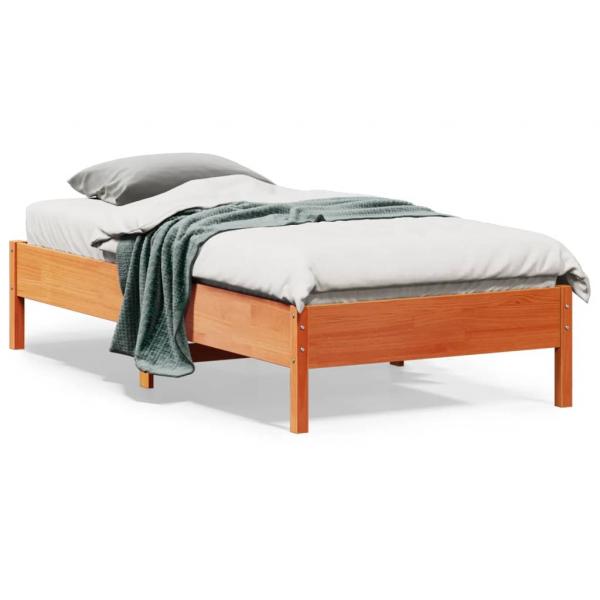ARDEBO.de - Massivholzbett ohne Matratze Wachsbraun 90x190 cm Kiefernholz