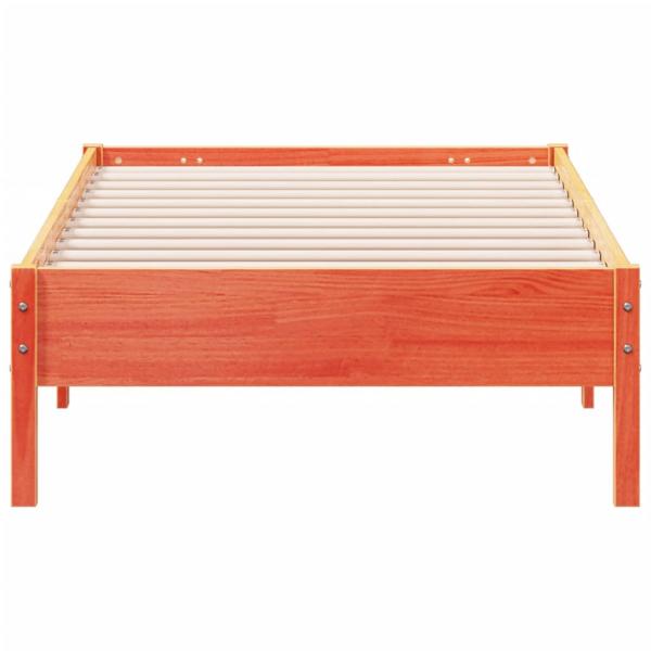 Massivholzbett ohne Matratze Wachsbraun 90x190 cm Kiefernholz