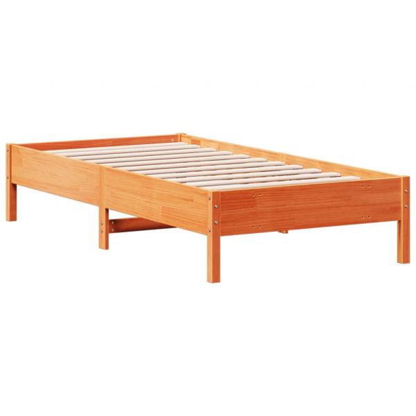 Massivholzbett ohne Matratze Wachsbraun 90x190 cm Kiefernholz