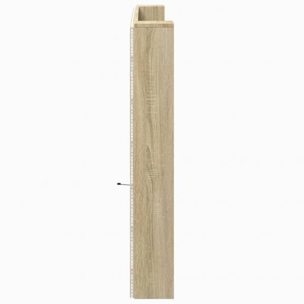 LED-Kopfteil mit Ablagen Sonoma-Eiche 220x16,5x103,5 cm