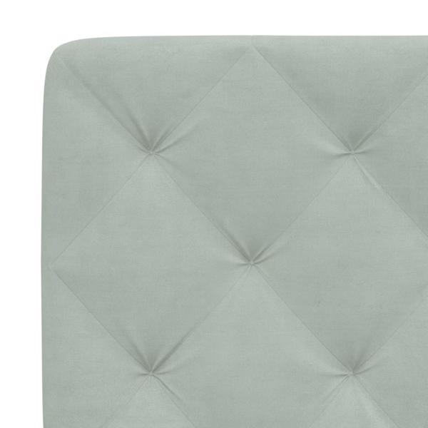 Bettgestell mit LED-Leuchten Hellgrau 120x200 cm Samt
