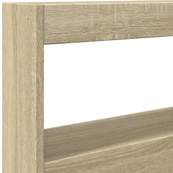 LED-Kopfteil mit Ablagen Sonoma-Eiche 100x17x102 cm