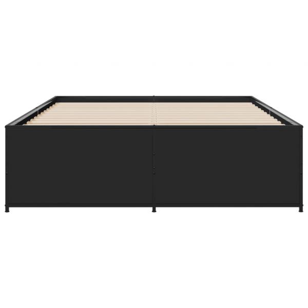Bettgestell Schwarz 140x190 cm Holzwerkstoff und Metall