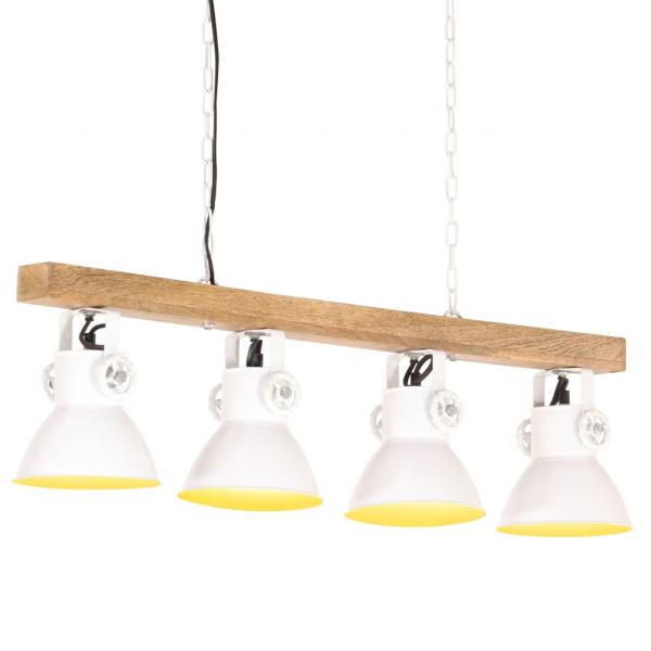 ARDEBO.de - Deckenlampe Industriestil Weiß E27 Mangoholz