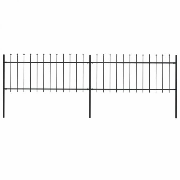 ARDEBO.de - Gartenzaun mit Speerspitzen Stahl 3,4 x 0,8 m Schwarz