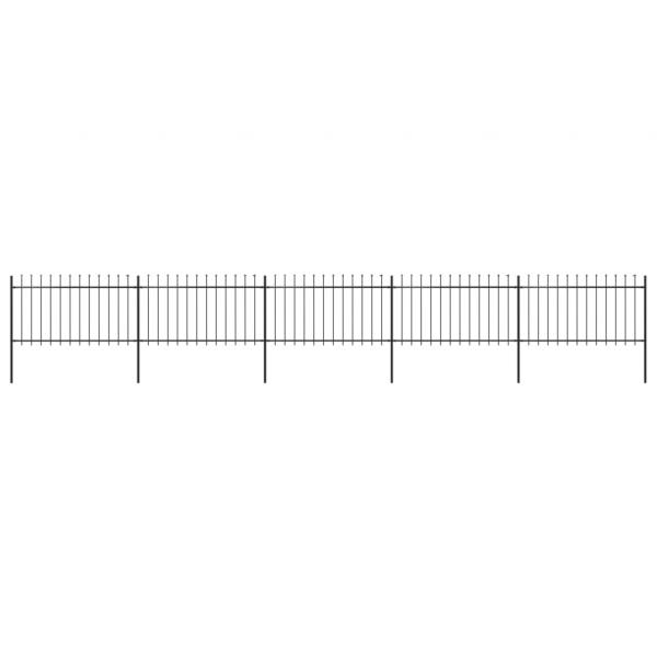 ARDEBO.de - Gartenzaun mit Speerspitzen Stahl 8,5 x 1 m Schwarz