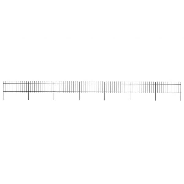 ARDEBO.de - Gartenzaun mit Speerspitzen Stahl 11,9 x 0,8 m Schwarz