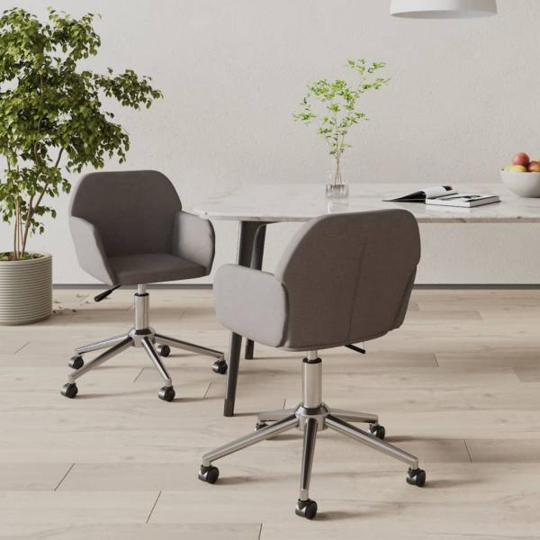 ARDEBO.de - Esszimmerstühle 2 Stk. Drehbar Dunkelgrau Stoff