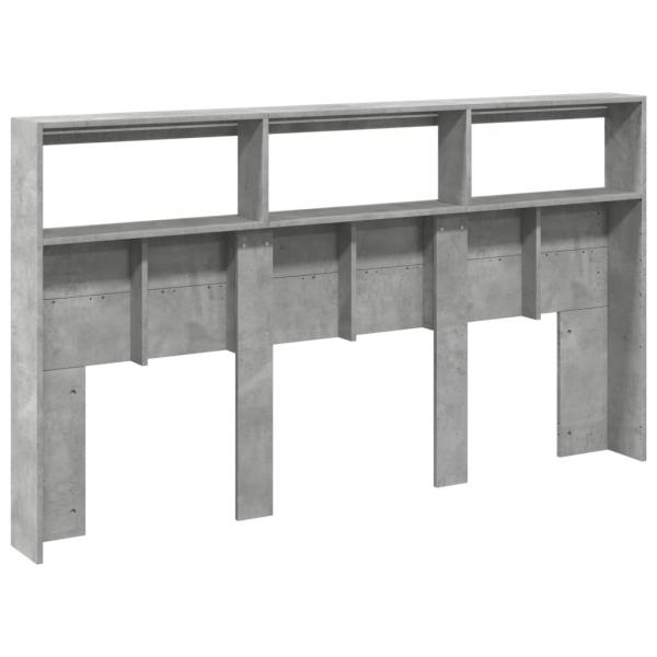 LED-Kopfteil mit Ablage Betongrau 180x17x102 cm