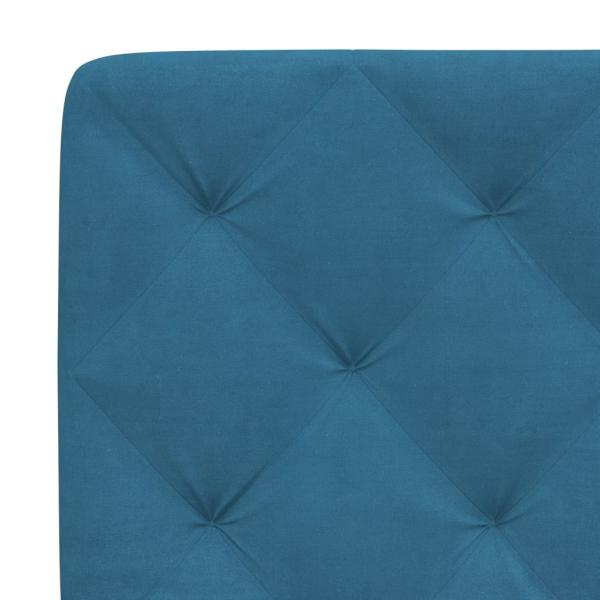 Bettgestell mit Kopfteil Blau 90x190 cm Samt