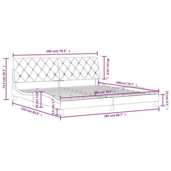 Bettgestell mit Kopfteil Rosa 200x200 cm Samt