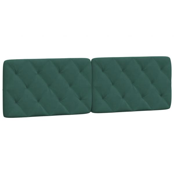 Kopfteil-Kissen Dunkelgrün 160 cm Samt