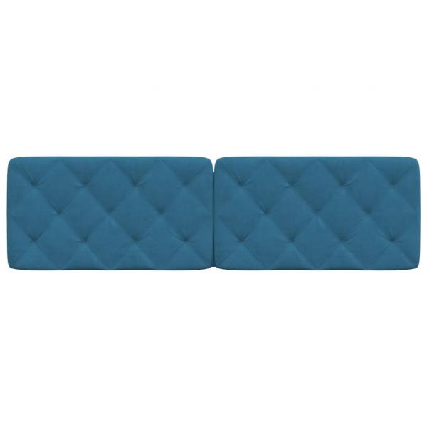 Kopfteil-Kissen Blau 180 cm Samt