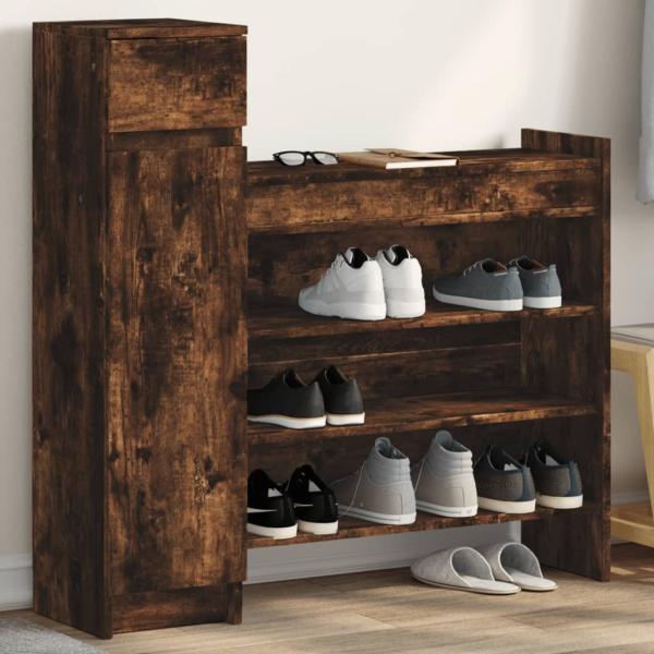 ARDEBO.de - Schuhschrank Räuchereiche 100,5x28x100 cm Holzwerkstoff