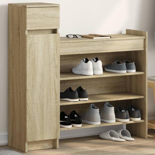 ARDEBO.de - Schuhschrank Sonoma-Eiche 100,5x28x100 cm Holzwerkstoff