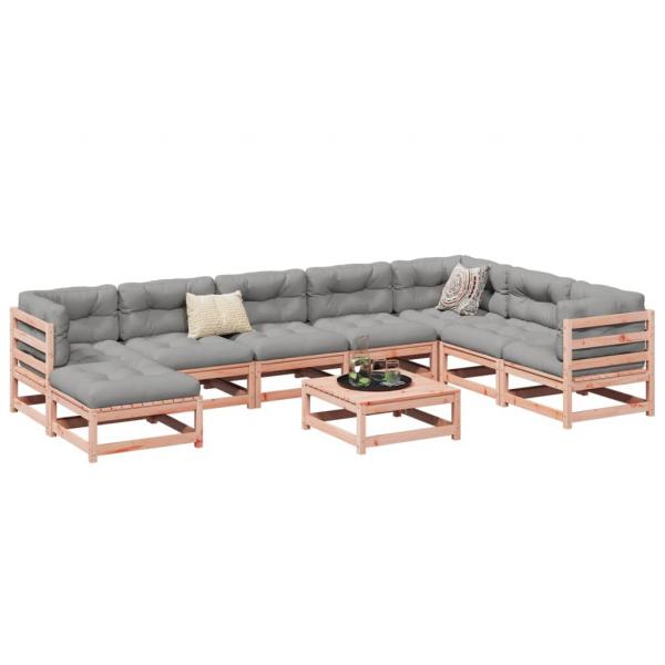 ARDEBO.de - 9-tlg. Garten-Sofagarnitur mit Kissen Massivholz Douglasie