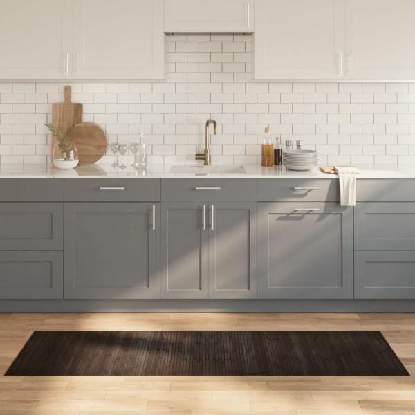 ARDEBO.de - Teppich Rechteckig Dunkelbraun 60x200 cm Bambus